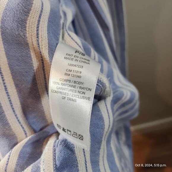 100% Rayon Shirt Dress stripe collared light so comfortable oversized Dynamite‎ - Picture 9 of 16